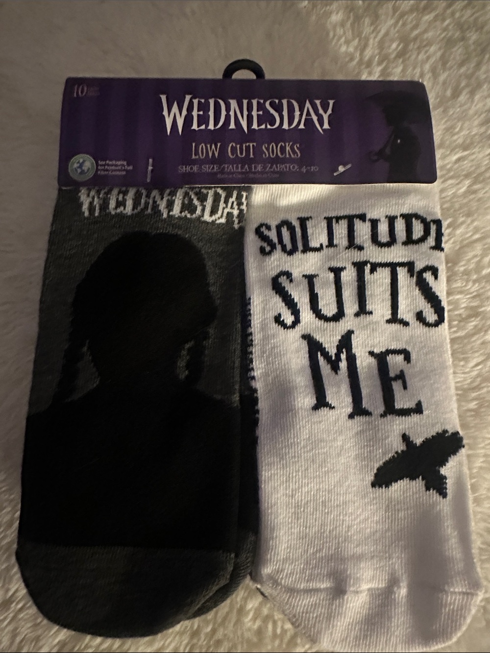 Wednesday Adam’s low Cut Socks - Black & White - various designs